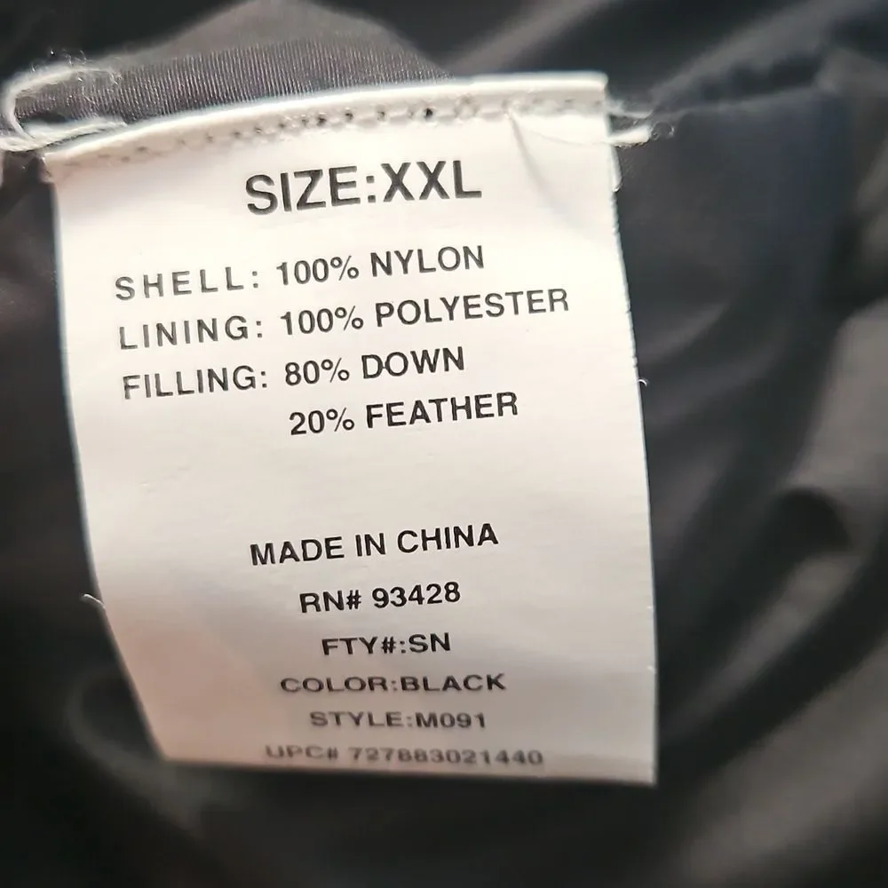 Todd Smith Men's Black Quilted Down Vest Size XXL